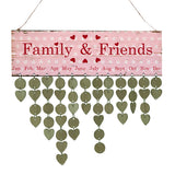 Maxbell Family Friends Heart Reminder Calendar Wooden Board Plaque Hanging Decor