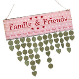 Maxbell Family Friends Heart Reminder Calendar Wooden Board Plaque Hanging Decor