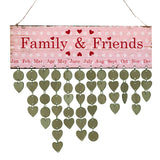 Maxbell Family Friends Heart Reminder Calendar Wooden Board Plaque Hanging Decor