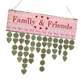 Maxbell Family Friends Heart Reminder Calendar Wooden Board Plaque Hanging Decor