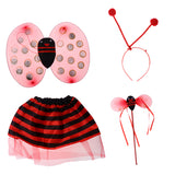 Maxbell Pack of 4/Set Cute Ladybird Kids Fairy Wand Wing Headband Skirt Party Fancy Dress