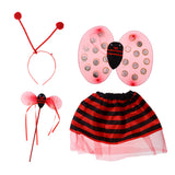 Maxbell Pack of 4/Set Cute Ladybird Kids Fairy Wand Wing Headband Skirt Party Fancy Dress