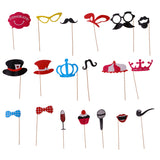 Maxbell 19 Pieces Birthday Photo Booth Props Wedding Party Mask Photobooth Props