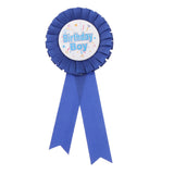 Maxbell Birthday Boy Rosette Ribbon Badge Brooch Birthday Party Baby Shower Favor Blue