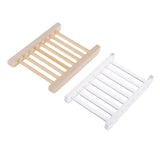 Maxbell 2 Pieces Natural Wood Soap Tray Holder Dish and Clear Acrylic Soap Dish Case Storage Bath Shower Plate Home Bathroom Wash Soap Holder Storage Organizer