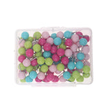 Maxbell 100 Pieces Multi-color Round Headed 10 mm Map Push Pins Tacks Home Office Drawing Cork Notice Board