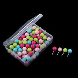 Maxbell 100 Pieces Multi-color Round Headed 10 mm Map Push Pins Tacks Home Office Drawing Cork Notice Board