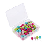 Maxbell 100 Pieces Multi-color Round Headed 10 mm Map Push Pins Tacks Home Office Drawing Cork Notice Board