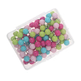 Maxbell 100 Pieces Multi-color Round Headed 10 mm Map Push Pins Tacks Home Office Drawing Cork Notice Board