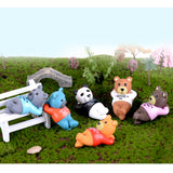 Maxbell 6pcs Miniature House Fairy Garden Micro Landscape Home Garden Decoration Bonsai Craft Decor- Sleeping Bear