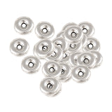 Maxbell 20 Pieces Round Gasket Flat Beads Bracelet Necklace Connector Spacer Beads