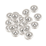 Maxbell 20 Pieces Round Gasket Flat Beads Bracelet Necklace Connector Spacer Beads