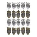 Maxbell 20 Piece Mixed Alloy Owl Shape Charms Pendants Jewelry Making Findings for DIY Bracelet Necklace Earrings