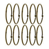 Maxbell 10 Pieces Round Shape Metal Paper Photo Album Book Loose Leaf Hinged Binder Ring Key Ring Keychain DIY Craft, Diameter 73mm