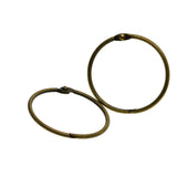 Maxbell 10 Pieces Round Shape Metal Paper Photo Album Book Loose Leaf Hinged Binder Ring Key Ring Keychain DIY Craft, Diameter 73mm