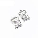 Maxbell 2 x 2 Pieces of Colors 26 mm x 16 mm Potato Chip Bag Designs Charms for jewelry making,craft,vintage,pendants, antique bronze, tibetan silver colors