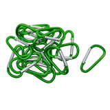 Maxbell 20 Pieces D Shape Carabiner Spring Clip Hook Keychain Key Clip Sports Climbing Hiking Hook for Outdoor Sports Travel Green