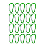 Maxbell 20 Pieces D Shape Carabiner Spring Clip Hook Keychain Key Clip Sports Climbing Hiking Hook for Outdoor Sports Travel Green