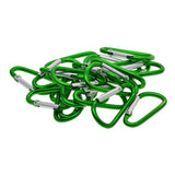 Maxbell 20 Pieces D Shape Carabiner Spring Clip Hook Keychain Key Clip Sports Climbing Hiking Hook for Outdoor Sports Travel Green