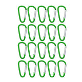 Maxbell 20 Pieces D Shape Carabiner Spring Clip Hook Keychain Key Clip Sports Climbing Hiking Hook for Outdoor Sports Travel Green