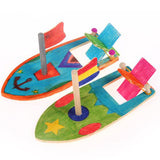 Maxbell Unfinished Wood Wooden Sailboat Model for Kids Painting Craft Children Toys for Painting Wood Crafts