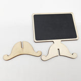 Maxbell 10 Pieces Mini Wood Blackboard Memo Message Board Sign Display Board 8.9 x 9.8 cm Small Chalkboard Stand Clips Wooden Menu Black Board for Restaurant Coffee Bar