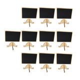 Maxbell 10 Pieces Mini Wood Blackboard Memo Message Board Sign Display Board 8.9 x 9.8 cm Small Chalkboard Stand Clips Wooden Menu Black Board for Restaurant Coffee Bar