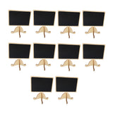 Maxbell 10 Pieces Mini Wood Blackboard Memo Message Board Sign Display Board 8.9 x 9.8 cm Small Chalkboard Stand Clips Wooden Menu Black Board for Restaurant Coffee Bar