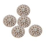Maxbell 5 Pieces Round Alloy Rhinestone Crystal Flatback Craft Buttons Embellishment for DIY Clothing Bag Decoration