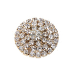Maxbell 5 Pieces Round Alloy Rhinestone Crystal Flatback Craft Buttons Embellishment for DIY Clothing Bag Decoration
