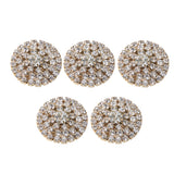 Maxbell 5 Pieces Round Alloy Rhinestone Crystal Flatback Craft Buttons Embellishment for DIY Clothing Bag Decoration