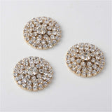 Maxbell 5 Pieces Round Alloy Rhinestone Crystal Flatback Craft Buttons Embellishment for DIY Clothing Bag Decoration