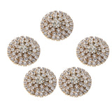 Maxbell 5 Pieces Round Alloy Rhinestone Crystal Flatback Craft Buttons Embellishment for DIY Clothing Bag Decoration