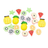 Maxbell 22 Pieces Lots Mixed DIY Flatbacks Resin Flat Back Pitaya Orange Apple Watermelon Carambola Banana Kiwi Cabochon Buttons Scrapbooking Slime Charm DIY Embellishment Craft