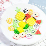 Maxbell 22 Pieces Lots Mixed DIY Flatbacks Resin Flat Back Pitaya Orange Apple Watermelon Carambola Banana Kiwi Cabochon Buttons Scrapbooking Slime Charm DIY Embellishment Craft