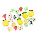 Maxbell 22 Pieces Lots Mixed DIY Flatbacks Resin Flat Back Pitaya Orange Apple Watermelon Carambola Banana Kiwi Cabochon Buttons Scrapbooking Slime Charm DIY Embellishment Craft