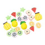 Maxbell 22 Pieces Lots Mixed DIY Flatbacks Resin Flat Back Pitaya Orange Apple Watermelon Carambola Banana Kiwi Cabochon Buttons Scrapbooking Slime Charm DIY Embellishment Craft