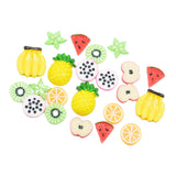 Maxbell 22 Pieces Lots Mixed DIY Flatbacks Resin Flat Back Pitaya Orange Apple Watermelon Carambola Banana Kiwi Cabochon Buttons Scrapbooking Slime Charm DIY Embellishment Craft