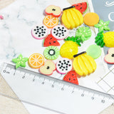 Maxbell 22 Pieces Lots Mixed DIY Flatbacks Resin Flat Back Pitaya Orange Apple Watermelon Carambola Banana Kiwi Cabochon Buttons Scrapbooking Slime Charm DIY Embellishment Craft