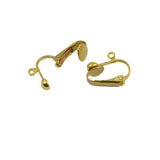 Maxbell 12 Pack Gold Plated Colors Clip on Earring Findings Earring Converter Standard Ball with Easy Open Loop for DIY Jewelry Making Earring Accessories