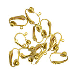 Maxbell 12 Pack Gold Plated Colors Clip on Earring Findings Earring Converter Standard Ball with Easy Open Loop for DIY Jewelry Making Earring Accessories