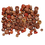 Maxbell 150 Pieces Assorted Style Printed Boho Wooden Wood Beads Large Hole Loose Spacer Beads Jewelry Making Accessories