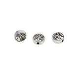 Maxbell 50 Pieces Tibetan Silver Coin Tree Of Life Spacer Metal Beads Jewelry Making