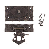 Maxbell Vintage Style Wooden Box Suitcase Case Alloy Hasp Latch Hook Hasp Jewelry Box Latch Lock Case Boxes Quartet Buckle DIY Craft