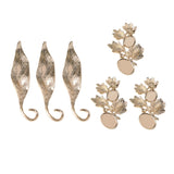 Maxbell 6 Piece Gold Alloy Leaves Buttons Wedding Jewelry Making Findings for DIY Bridal Hair Accessories