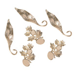 Maxbell 6 Piece Gold Alloy Leaves Buttons Wedding Jewelry Making Findings for DIY Bridal Hair Accessories