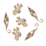 Maxbell 6 Piece Gold Alloy Leaves Buttons Wedding Jewelry Making Findings for DIY Bridal Hair Accessories