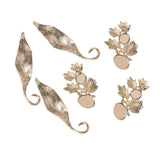 Maxbell 6 Piece Gold Alloy Leaves Buttons Wedding Jewelry Making Findings for DIY Bridal Hair Accessories