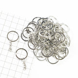 Maxbell 50 Pieces Split Key Rings with Chain Bulk for DIY Key Chains Accessories Arts Crafts, Jewelry Making Findings, 25mm / 1 inch