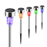 Maxbell Colorful Solar Powered Outdoor Garden Stainless Steel LED Lawn Lights